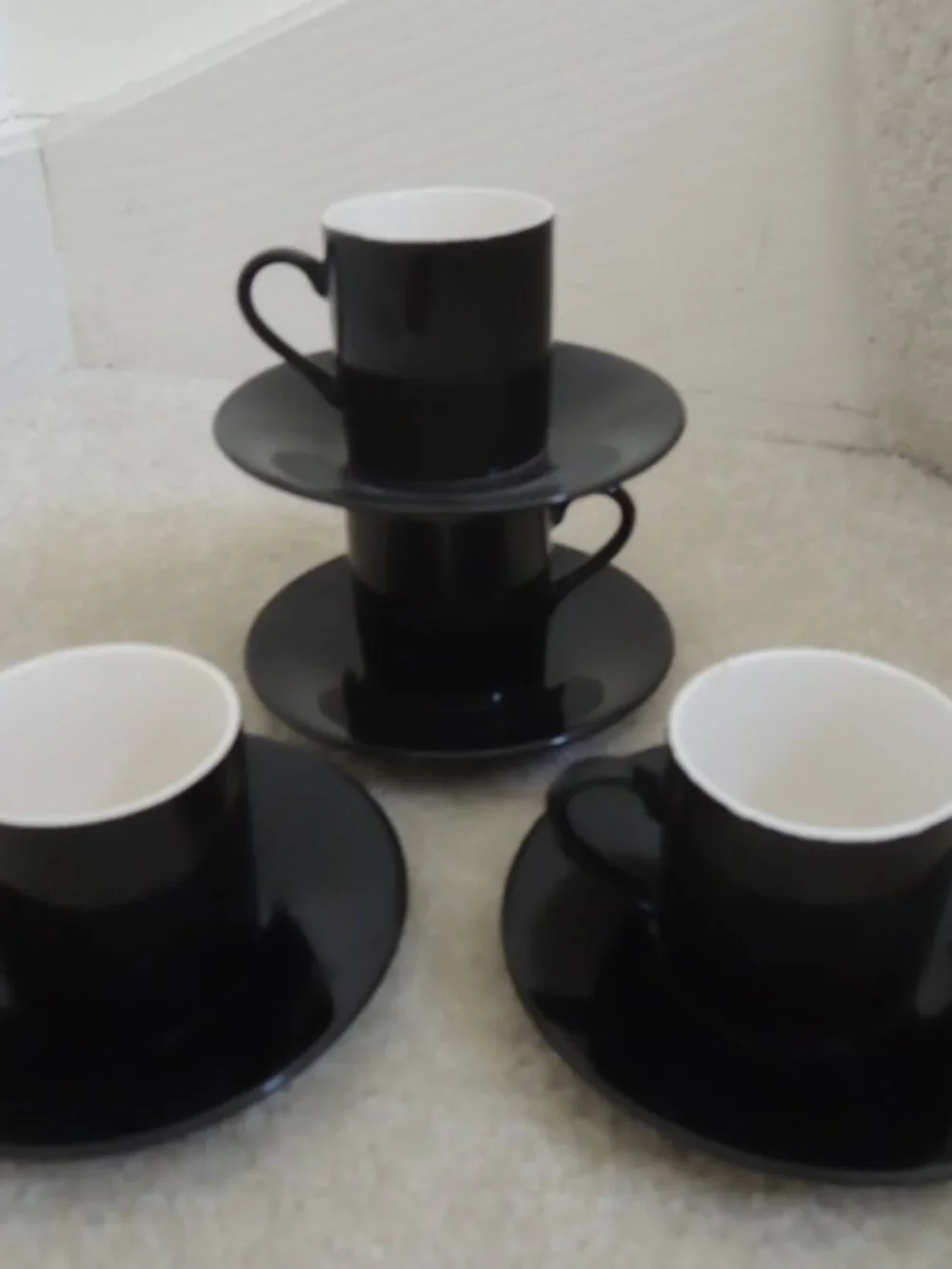Demitasse Cups + Saucers Vtg Expresso Set - 4 Dainty Tea Cups + Matching Plates